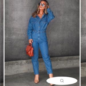 - BARCELONA UTILITY DENIM JUMPSUIT